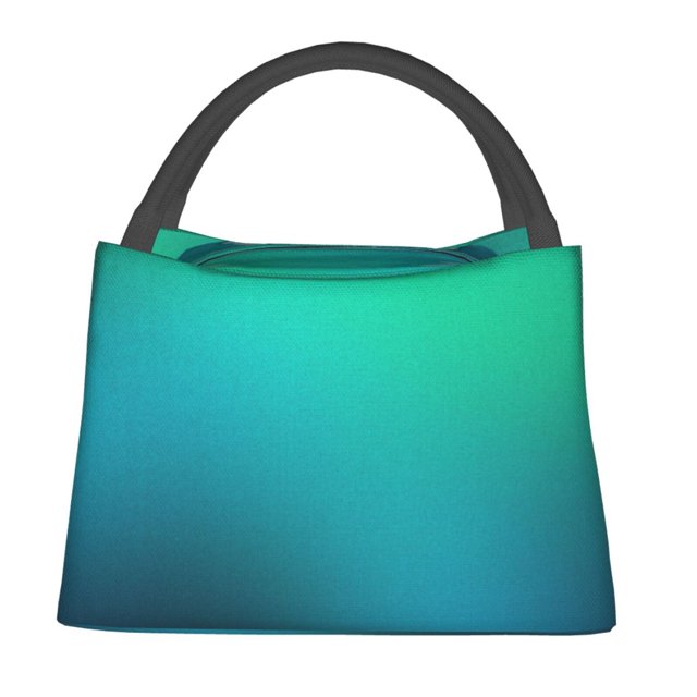 Balery Green Turquoise Teal Bolsa de Aislamiento Portátil – Bolsa de Almuerzo con Forro de Aluminio Mejorado, Funda Impermeable y Fácil de Limpiar para Picnic y Caja de Almuerzo