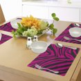 thumbnail image 4 of Ambesonne Teen Room Place Mats Set of 4, Hot Pink Zebra Skin, Standard Size, Magenta and Black, 4 of 6