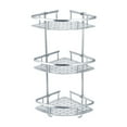 thumbnail image 1 of Bathroom Shelf, Durable Aluminum 3 Tiers Shower Shelf Kitchen Storage Basket Adhesive Suction Corner Shelves, 1 of 6