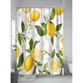 thumbnail image 5 of Lemon Summer Shower Curtain, Floral Lemon Yellow Green Waterproof Shower Curtain Set with 12 Hooks Lightweight Washable Fabric Shower Curtains for Bathroom 36x72 Inches, 5 of 6