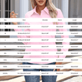 thumbnail image 3 of Only Moment Button Down Shirts for Women Long Sleeve V Neck Polyurethane Fiber Blouses Dressy Casual Work Shirt 2026 Summer Spring Fashion Clothing Blue,S, 3 of 6