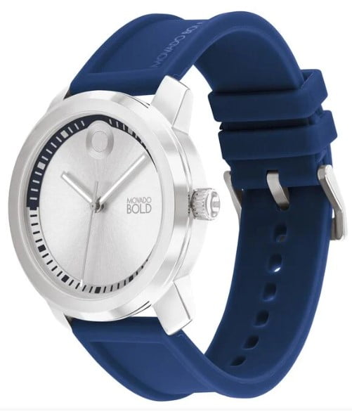 MOVADO 3601036 TREND PROPEL SILVER DIAL BLUE SILICONE BAND MENS WATCH