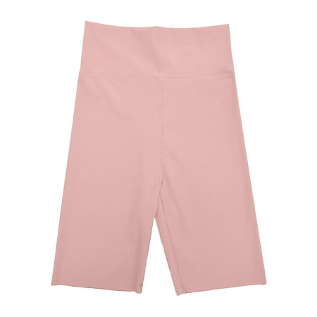 

PINQI Toddler Lightweight Joggers Children s Girl Outer Wear High Waist Yoga Shorts Thin Ice Silk Bottoming Five Points Pants for 2 To 10 Years(Pink 2-3 Years)