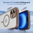 thumbnail image 5 of ELEHOLD Case For iPhone 16 Plus Frosted Semi-Transparent Shockproof Case Magnetic Rugged Cover, MagSafe Compatible, Support magnetic car mount, Lens Protection, Desertgold, 5 of 9