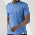 thumbnail image 5 of Mens Shirts,Summer Breathable Wicking T Shirt Cotton Spandex Casual Sports Running Short Sleeve Loose Fit Large,Shirts for Men,Men's T-shirts(Color:Blue,Size:4XL), 5 of 6