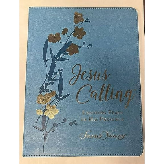 Jesus Calling Large Print (Deluxe)-Light Blue Leathersoft