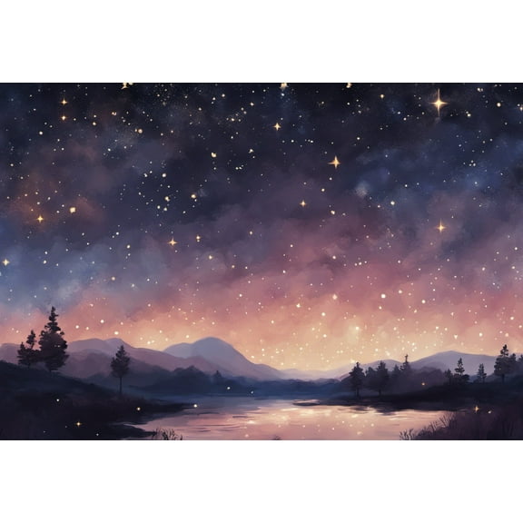 Sky Full of Stars Digital Painting - 12" x 18" Art Print Wall Decor