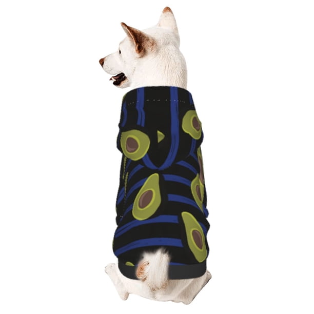 Fotbe Avocado Sudadera con Estampado para Perros Pequeños – Suéter con Capucha para Mascotas, Tela Suave de Forro Polar con Bolsillo-X-Large