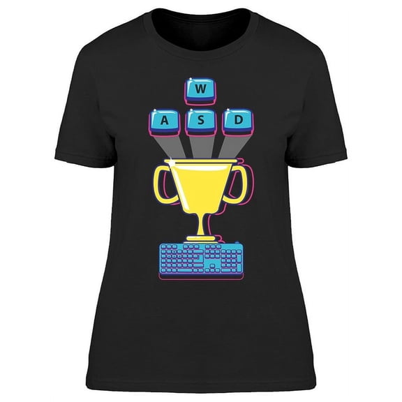 Cup Trophy Video Gamer T-Shirt Women -Image by Shutterstock, Female Medium
