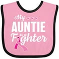 thumbnail image 3 of Inktastic Breast Cancer Awareness My Auntie is a Fighter Boys or Girls Baby Bib, 3 of 4