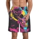 thumbnail image 1 of Balery Neon Gothic Skull Moon Traje de Baño Estilo Hawaiano para Hombre, Shorts de Secado Rápido con Bolsillos-XX-Large, 1 of 6