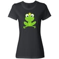 thumbnail image 3 of Inktastic Cute Frog, Green Frog, Crown, Frog Prince Women's T-Shirt, 3 of 5