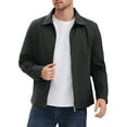 thumbnail image 5 of INSPIRE CHIC Men's Long Sleeve Lapel Full Zip Up Solid Color Casual Lined Jacket M Black, 5 of 6
