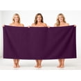 thumbnail image 3 of Dan River Bath Sheet Towels Performance Texture 2 pack 35x70 in XX-Large Ribbed Stripe Cotton Towel for Bath - Purple Passion, 3 of 10