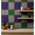 thumbnail image 4 of S4sassy Removable Square Tile Waterproof Wall Wrap, Textured Finish Paisley Block Print Wallcover, Blue Contact Paper for Backsplash, Kitchen, Self Adhesive Vinyl Wallpaper Roll - Blue-25"x240" inch, 4 of 8
