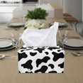 thumbnail image 3 of ZUXONGSY Cow Print Tissue Box Covers Rectangular PU Long Tissue Box Cover with Snap Button Stylish Leather Box Fashion Tissue Box Reusable Home Accessories Decoration, 3 of 7
