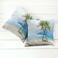 thumbnail image 2 of Ambesonne Hawaii Throw Pillow Cover 2 Pack, Beach Palm Trees Rock, 16", Green Blue, 2 of 6