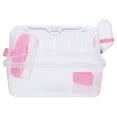 thumbnail image 1 of 1 Set Pink Transparent Base Pet Carrier for Pet Owners on the Go, 1 of 8