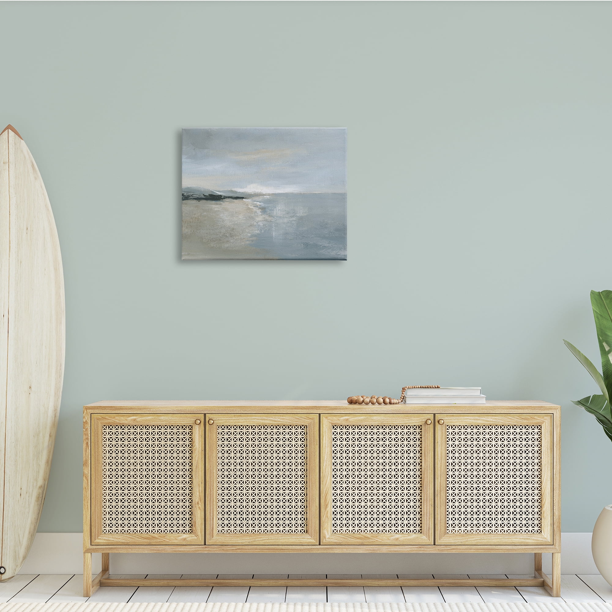 Stupell Indtries Murky Sky Beach Coast Abstract Landscape Cloudy Horizon,30 x 24,Design by Nan