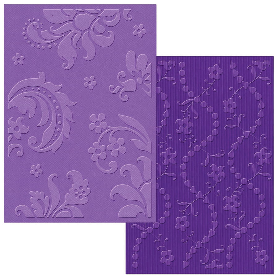 Sizzix Textured Impressions A6 Embossing Folders 2/PkgDamask & Beaded
