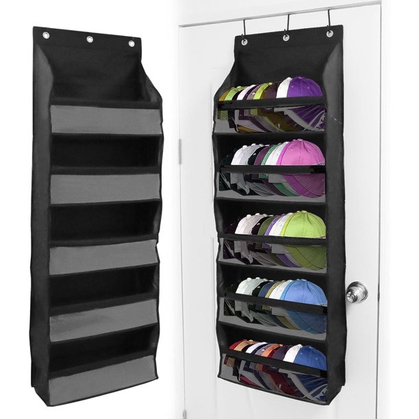 Organizador de Sombreros de 5 Niveles, Soporte Colgante para Gorras con 3 Ganchos, Organizador de Gorra de Béisbol, Tejido Oxford