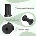 thumbnail image 3 of Wooden Empty Spools, Unfinished Wood Thread Spools for Embroidery and Sewing Machines Crafts Wire Weaving Bobbins Black 2"x1.2", 3 of 6
