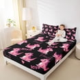 thumbnail image 4 of Homewish Kawaii Dinosaur Twin Sheet Sets 3pcs for Kids Children,Dreamy Princess Twin Fitted Sheet Microfiber,Cartoon Pink Dino Breathable Flat Sheet,Ultra Soft Home Decor, 4 of 7