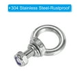 thumbnail image 4 of Uxcell M8 x 20mm Lifting Shoulder Eye Bolt 304 Stainless Steel Lifting Ring Threaded Eyebolt with Nuts and Washers 4Pcs, 4 of 5