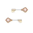 thumbnail image 4 of Nipple Ring Key Design 14G Nipple Barbell with Opalite Gem, 4 of 7