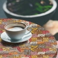thumbnail image 2 of Ambesonne Cat Fitted Round Tablecloth, Psychedelic Comic Mascots, 45"- 56" Diameter, Multicolor, 2 of 5