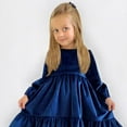 thumbnail image 5 of Girls Ruffle Princess Dress Long Sleeve Casual Dresses Party Midi Dress, 5 of 5