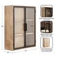 thumbnail image 6 of Kate and Laurel Brogan Modern Rectangle Wall Cabinet, 22 x 9 x 28, Natural Wood and Black, Transitional Glass Cabinet for Over-the-Toilet Bathroom Storage Cabinet or Living Room Storage Cabinet, 6 of 11