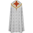 thumbnail image 3 of Medieval Formal Cape, White Decorative Printed Wrap, 47.24inch, 3 of 7