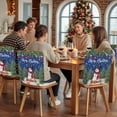 thumbnail image 5 of Snowman Merry Christmas Chair Covers Set of 1 Blue Winter Socks Xmas Tree Balls Chair Back Covers Stretch Removable Washable Slipcovers Protector for Dining Room Kitchen Party Decor, 5 of 5
