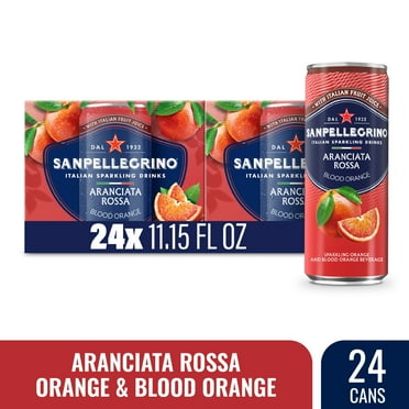 Sanpellegrino Italian Sparkling Drink Aranciata Rossa, Sparkling Orange and Blood Orange Beverage, 267.6 fl oz, 24 Pack Cans