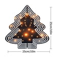 thumbnail image 7 of Stylish Metal Hanging Christmas Tree Wind Spinner - Decorative Garden Spinner with Elegant Line Design & Glowing Orange Lights, 7 of 7