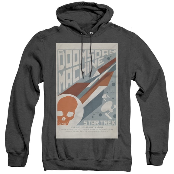 Star Trek Tos Episode 35 Adult Heather Hoodie Sweatshirt Black