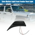 thumbnail image 2 of Unique Bargains 1 Pair LED Side Marker Light Front Fender Vent Light for Jeep Wrangler JL JLU 2018-2022 Smoked Black, 2 of 6