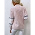 thumbnail image 6 of Women’s Snowflake Christmas Sweater Casual Long Sleeve Knitted Pullover Sweaters Crewneck Loose Jumper Tops, 6 of 6
