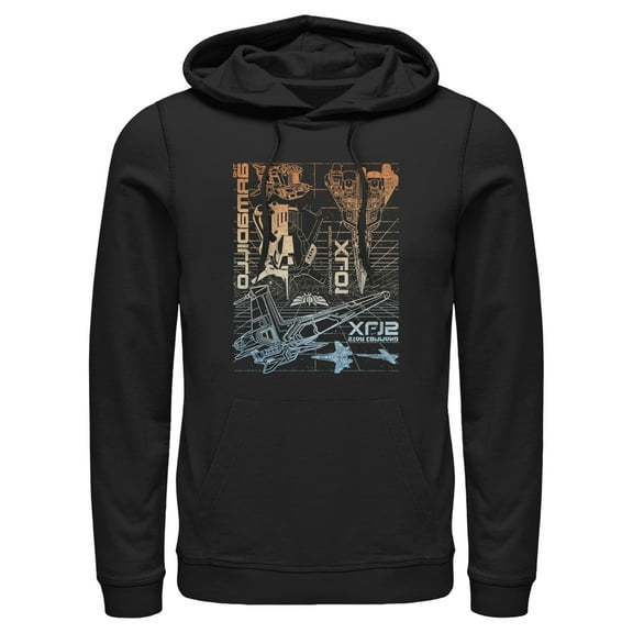 Men's Lightyear Star Command Ships Pull Over Hoodie Black 3X Large