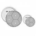 thumbnail image 1 of Linea de arte ilustración patrón grano Hexagonal Insignia insignia botón diseño conjunto, 1 of 3