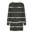 thumbnail image 4 of HAPIMO Women's Mini Straight Dress Stripe Spring Crew Neck Elegant Casual Long Sweatshirt Pullover Trendy Clearance Long Sleeve Green L, 4 of 5