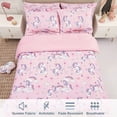 thumbnail image 3 of Viviland Kids Comforter Bed Set Full Size for s Girls, 8 Pieces Bed in a Bag with Shams, Sheet Set, Pink Unicorn Full Soft Microfiber Kids Comforter Bedding Set, 3 of 5
