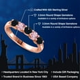 thumbnail image 2 of Gem Stone King 18K Rose Gold Plated Silver Black Onyx and Pink Lab Grown Diamond Wedding-Bands Ring for Women | 0.75 Cttw | Round 3.5MM | Gemstone December Birthstone | Size 8, 2 of 6