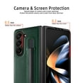 thumbnail image 3 of ELEHOLD Luxury Leather Case for Samsung Galaxy Z Fold 5 with Pen Slot Holder Shockproof Anti-Scratch Fullbody Protective Folding Case for Samsung Z Fold 5,Green, 3 of 11