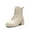 BEIGE, variant on Women’s Combat Ankle Boots Low Chunky Heel Lug Sole Heeled Booties