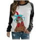 thumbnail image 2 of ICHUANYI Clearance Women's Fashion Printed Loose T-shirt Long Sleeves Blouse Round Neck Casual Tops Sweatshirt Hoodies(Black, L) ICHUANYI WER2023081002607, 2 of 4