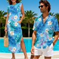 thumbnail image 2 of KUIFORTI Plumeria Mens Casual Shirts Hawaii Dress with Soft Fabric Matching Hawaiian Outfits for Couples Soft and Comfortable Lightweight for Summer Vacation Trip, 2 of 7