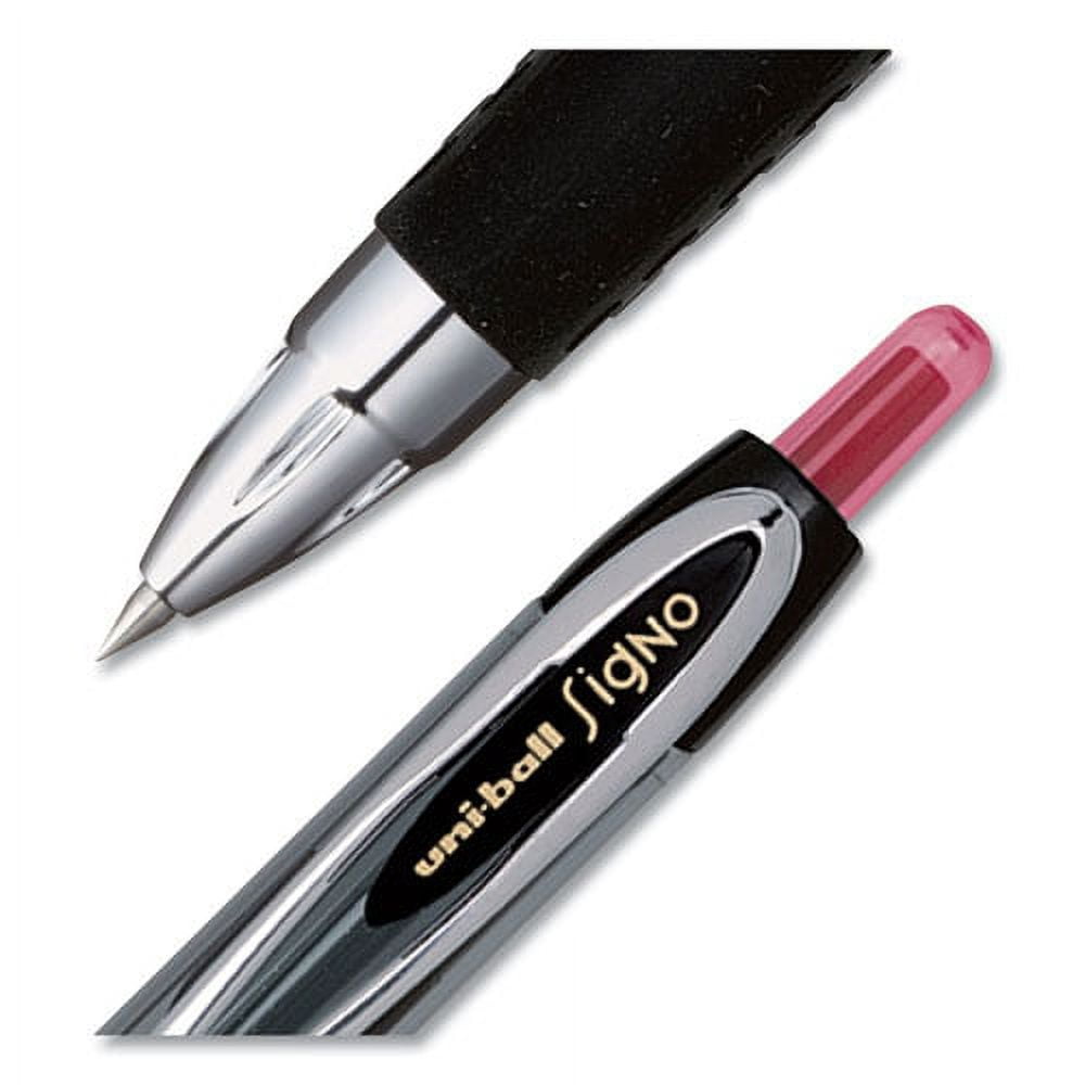 Signo 207 Gel Pen, Retractable, Micro 0.5 Mm, Red Ink, Smoke/black/red Barrel, Dozen | Bundle of 2 Dozen