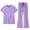 Light Purple, variant on Scrubs Two Piece Sets For Women Short Sleeve Solid Color Medical Uniform Multi Pocket V Neck Scrub Top & Flare Leg Pants Cozy Regular Fit Nurse Uniform